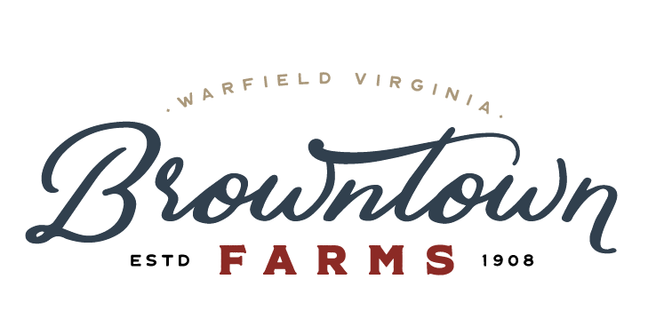 Browntown+Farms+-+Virginia+-+Browntown.Logo-F-10.18_color_png Logo of Browntown Farms, a farm located in Warfield, Virginia, featuring elegant typography with a combination of blue and red colors.